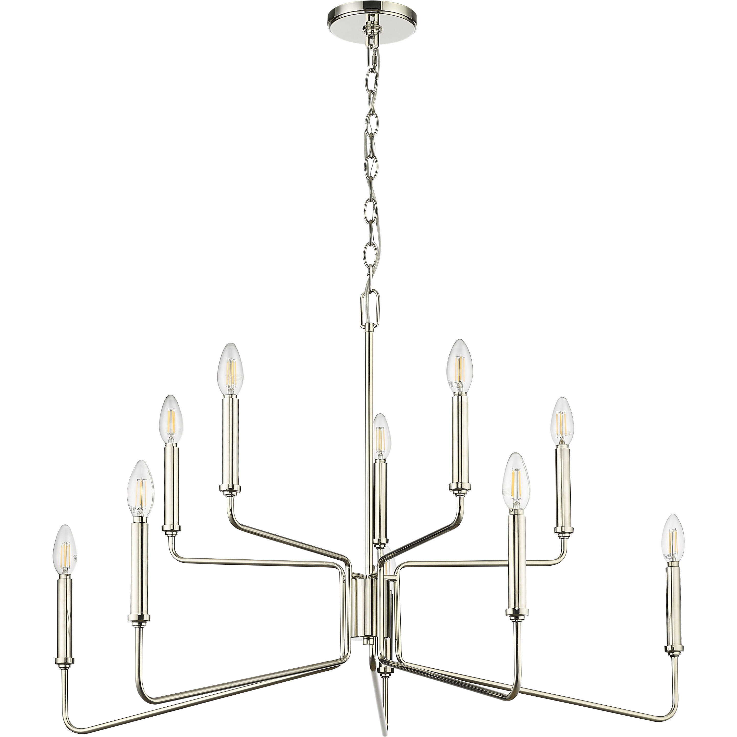 Raven 10 Light 36.1 inch Polished Nickel Chandelier Ceiling Light